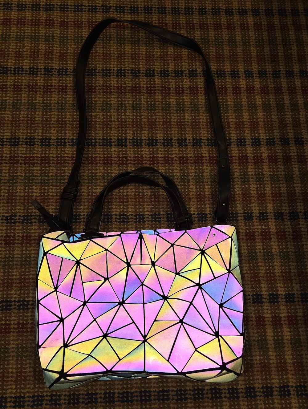 Geometric Reflective Shoulder Crossbody Hand Bag